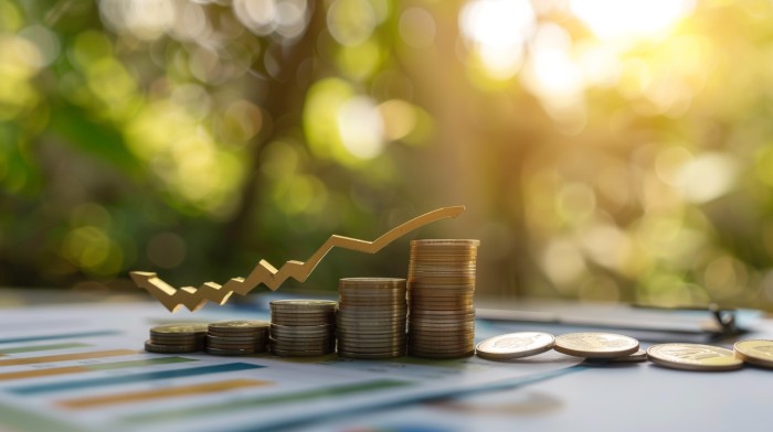 Un graphique d'augmentation de chiffre d'affaires